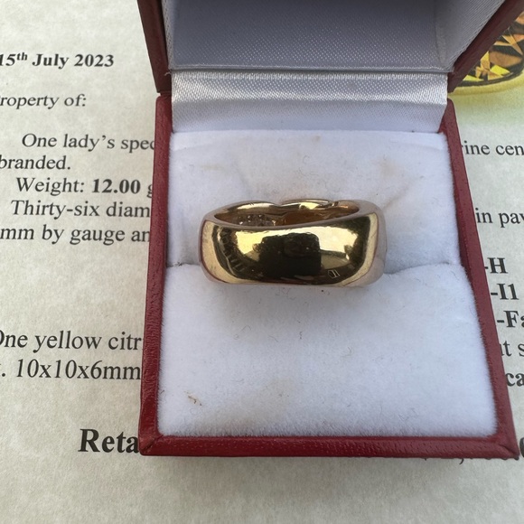 14k yellow gold 3.50 Ct citrine ring - size 6.25 - Picture 11 of 16